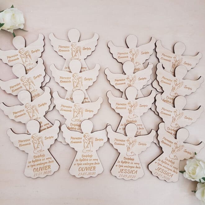 Podziękowania komunijne dla gości - Aniołek
