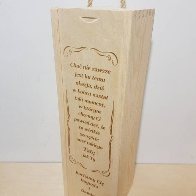 PERSONALIZOWANA SKRZYNKA NA ALKOHOL "Wielkie szczęście mieć takiego Tatę"