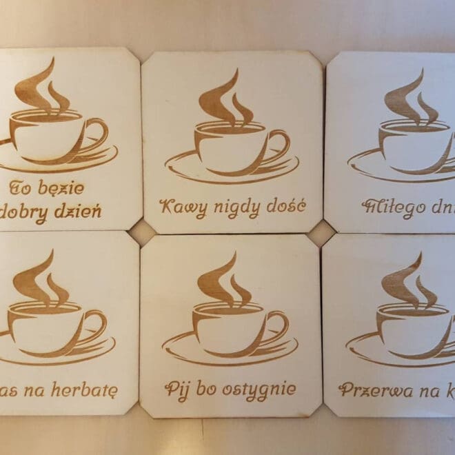 ZESTAW 6 PODKŁADEK POD KUBKI