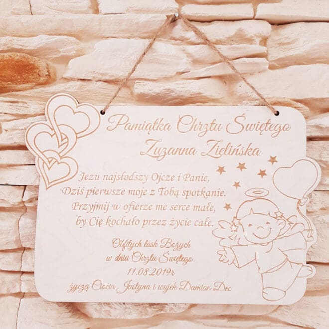 PAMIĄTKA CHRZTU ŚWIĘTEGO DESECZKA DO POWIESZENIA