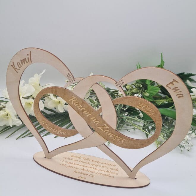 serca polaczone znakiem nieskonczonosci Razem na zawsze prezent z okazji slubu, rocznicy
