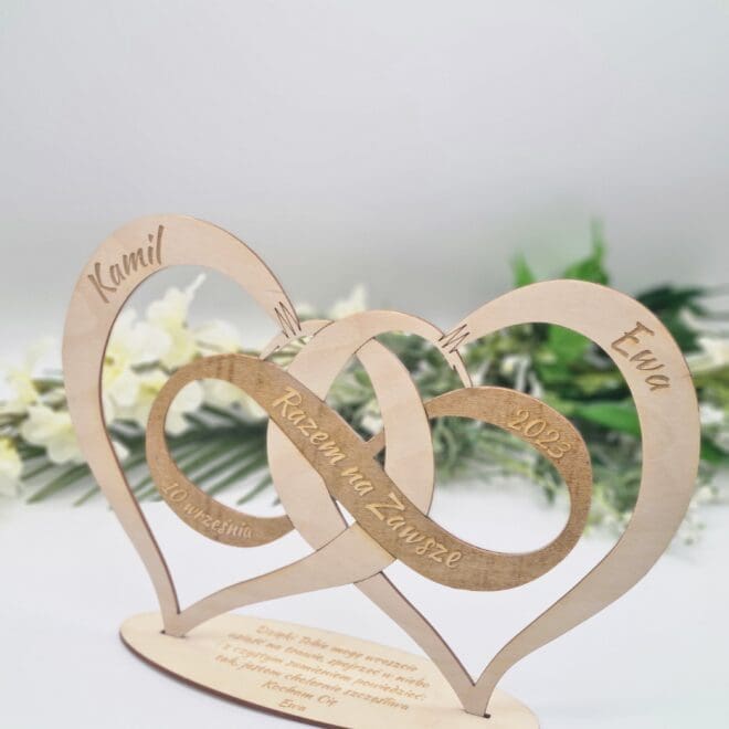 serca polaczone znakiem nieskonczonosci Razem na zawsze prezent z okazji slubu, rocznicy