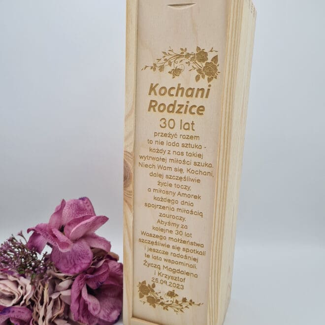 Personalizowana skrzynka na alkohol Prezent z okazji Rocznicy Ślubu dla rodziców