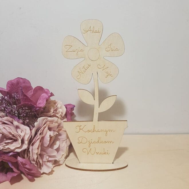 DUŻY GRAWEROWANY KWIAT