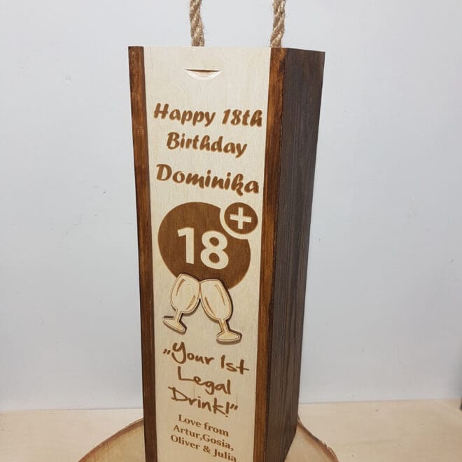 PERSONALIZOWANA SKRZYNKA NA ALKOHOL NA 18 URODZINY "Your 1st Legal Drink"