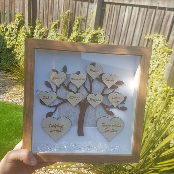 RAMKA Z DRZEWEM PODZIĘKOWANIE DLA MAMY