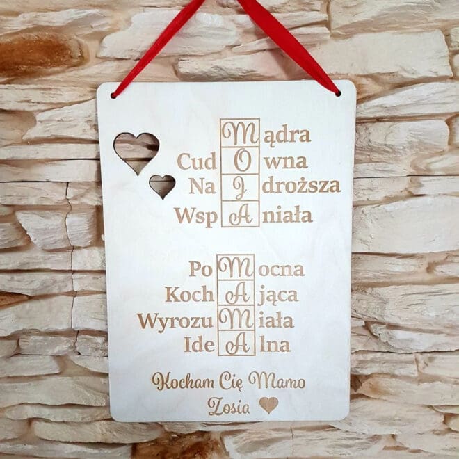 DUŻA GRAWEROWANA TABLICZKA MOJA MAMA