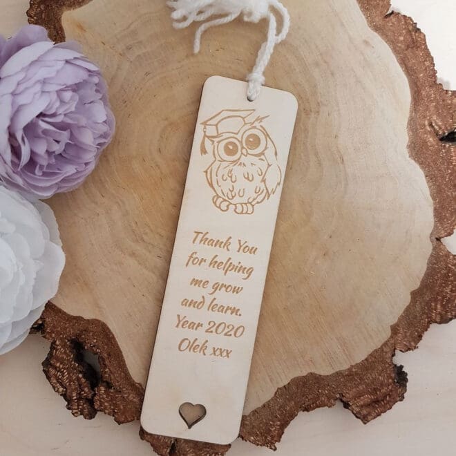 ZAKŁADKA DO KSIĄŻKI Z GRAWEREM dla nauczyciela