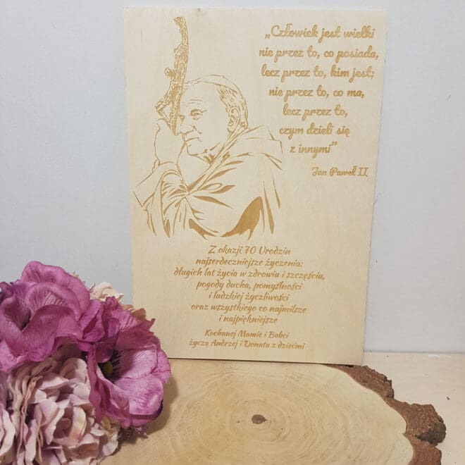 GRAWEROWANA TABLICZKA Z JANEM PAWŁEM II