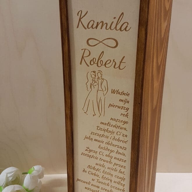 PERSONALIZOWANA SKRZYNKA NA ALKOHOL Z OKAZJI ROCZNICY ŚLUBU DLA MĘŻA LUB ŻONY