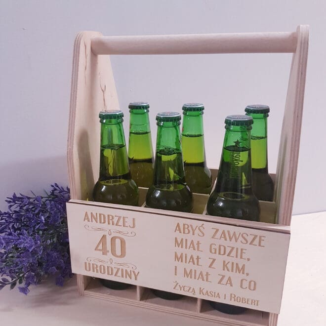 NOSIDEŁKO NA PIWO Z GRAWEREM "ABYŚ ZAWSZE MIAŁ Z KIM ..."