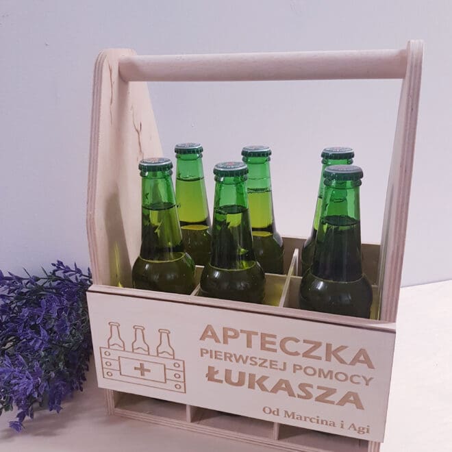 NOSIDEŁKO NA PIWO Z GRAWEREM "APTECZKA PIERWSZEJ POMOCY"