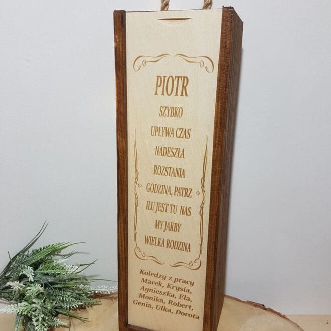 PERSONALIZOWANA SKRZYNKA NA ALKOHOL NA ODEJŚCIE Z PRACY "SZYBKO UPŁYWA CZAS"