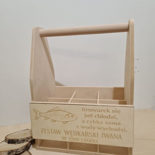 NOSIDEŁKO NA PIWO Z GRAWEREM "ZESTAW WĘDKARSKI"