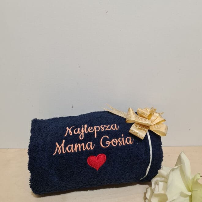 RĘCZNIK KĄPIELOWY Z HAFTEM DLA MAMA "Najlepsza Mama"