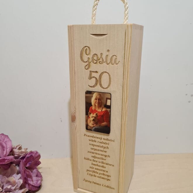 Personalizowana skrzynka na alkohol ze zdjęciem