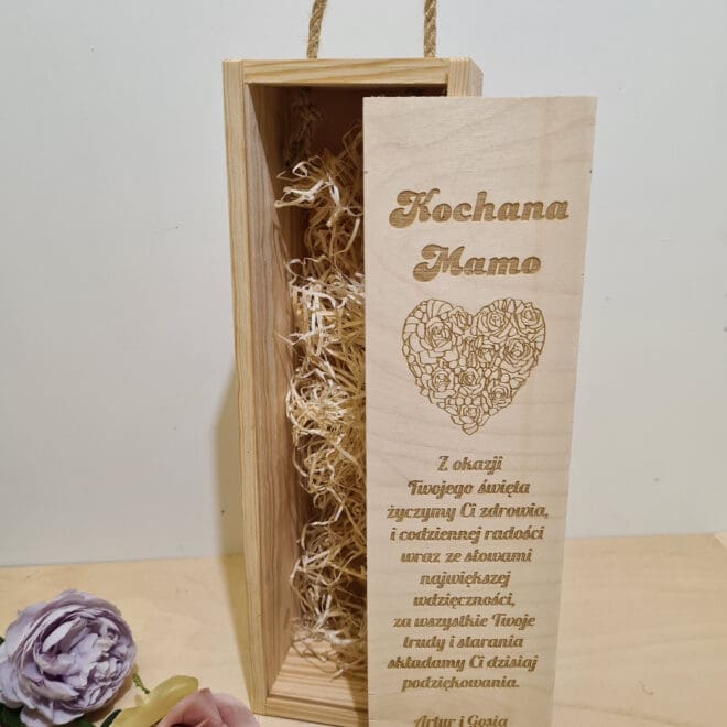 PERSONALIZOWANA SKRZYNKA NA WINO dla Mamy "Kochana Mamo"