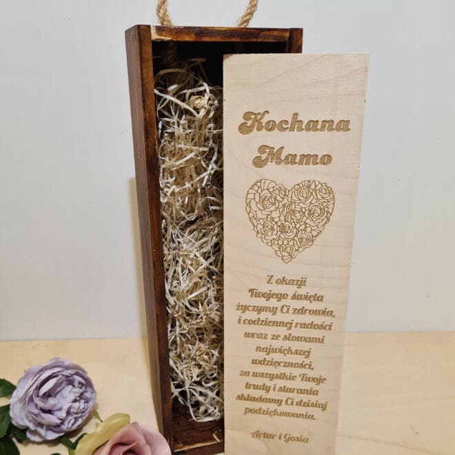 PERSONALIZOWANA SKRZYNKA NA WINO dla Mamy "Kochana Mamo"