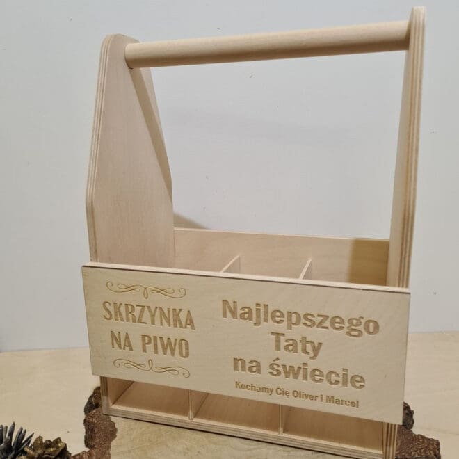 NOSIDEŁKO NA PIWO Z GRAWEREM "Skrzynka na piwo najlepszego taty"