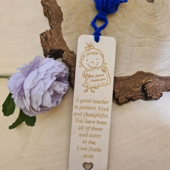 Zakładka do książki z grawerem dla nauczyciela Dziewczynka