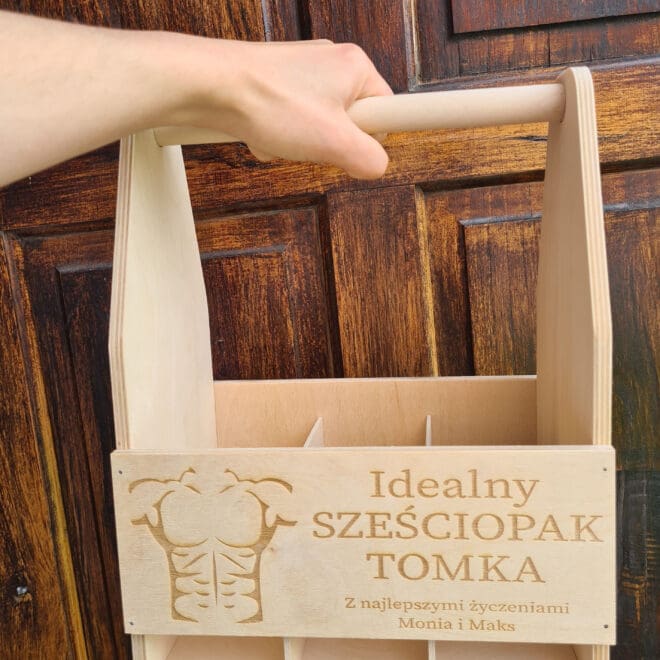 NOSIDEŁKO NA PIWO Z GRAWEREM "Idealny sześciopak"