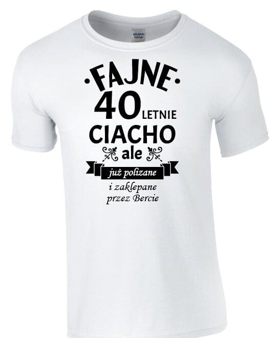Koszulka męska z nadrukiem na urodziny 30, 40, 50 lat- Fajne ciacho