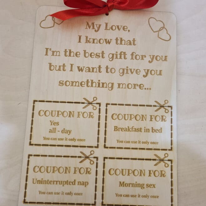 Bony dla ukochanego w języku angielskim "My Love I know I'm the best gift for you but..."