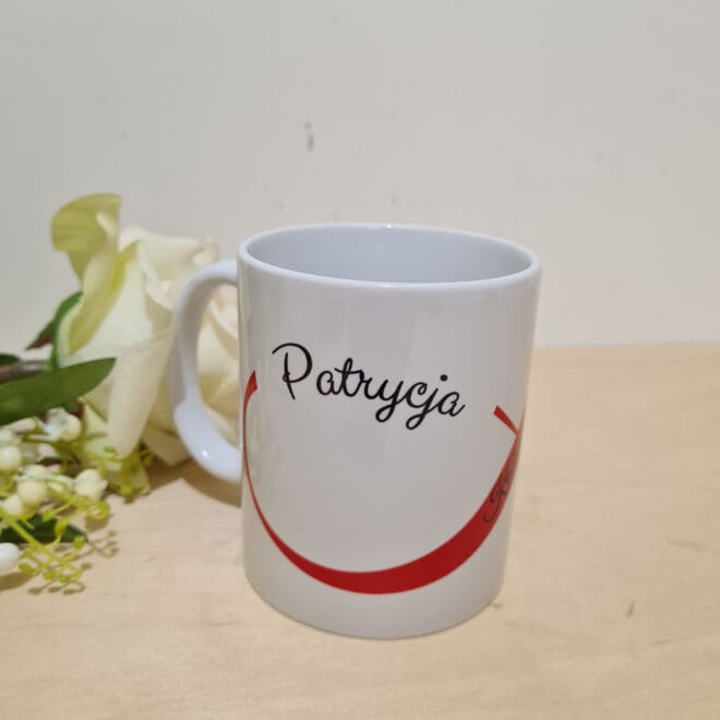 KUBEK Z imionami i znakiem nieskończoności