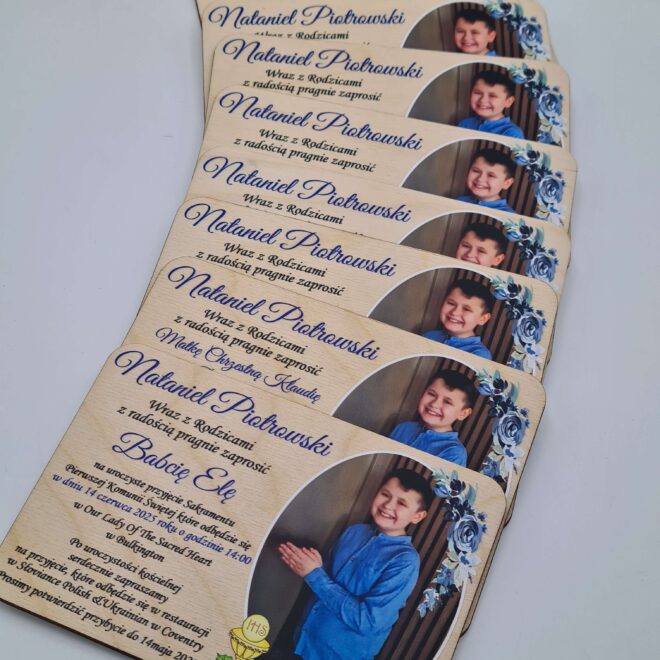 Zaproszenie na Pierwszą Komunię Świętą ze zdjęciem