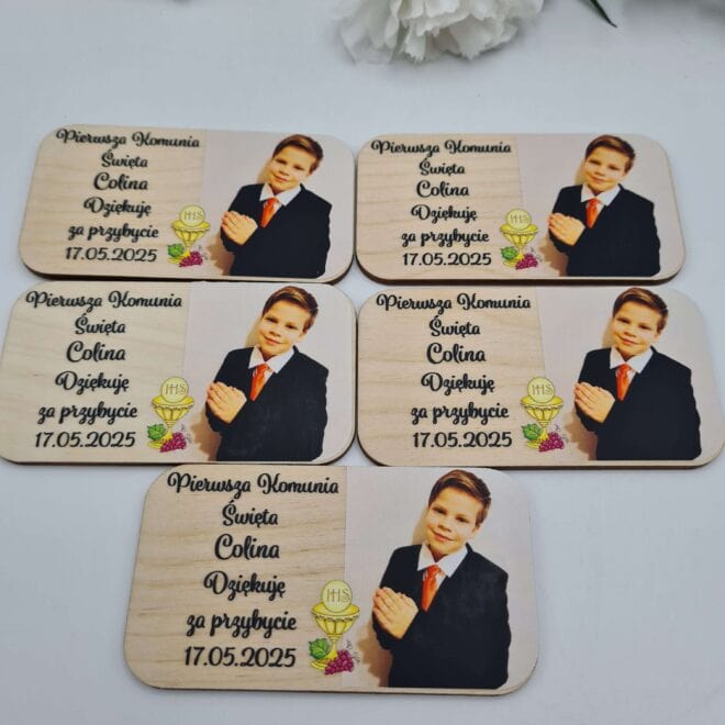 Podziękowania komunijne dla gości ze zdjęciem