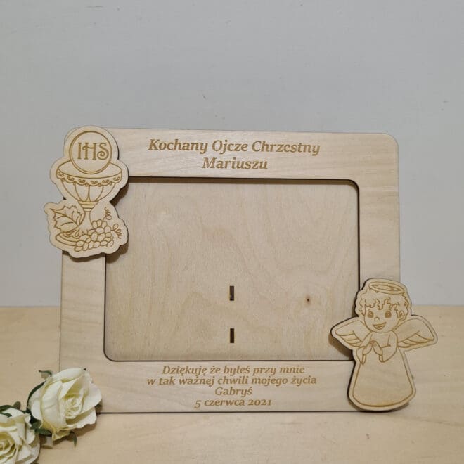 PODZIĘKOWANIE KOMUNIJNE DLA CHRZESTNYCH, DZIADKÓW RAMKA NA ZDJĘCIE