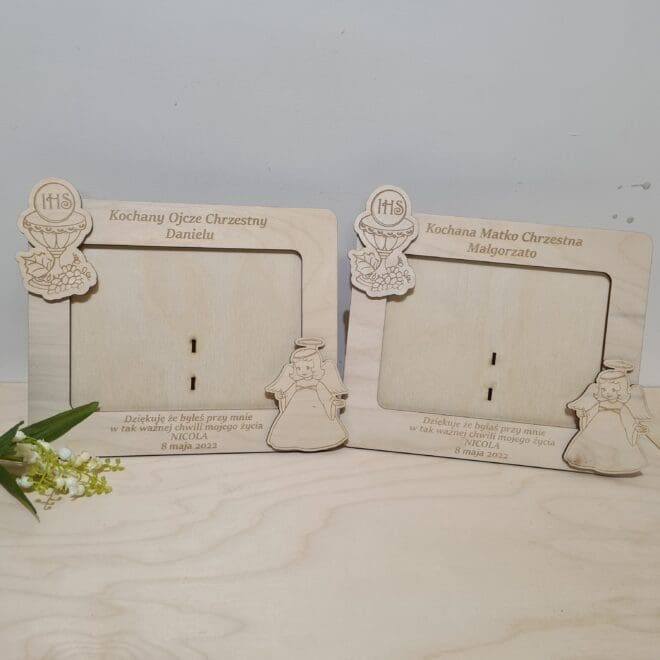 Podziekowania komunijne dla chrzestnych ramka