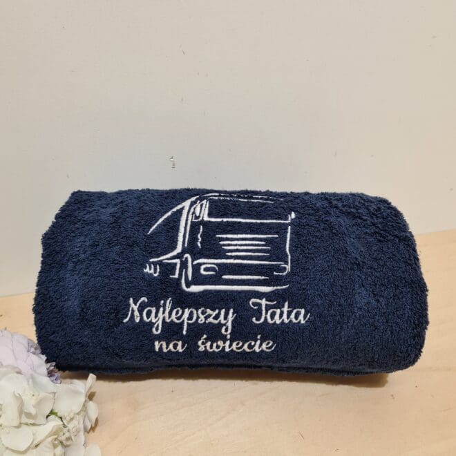 Ręcznik z haftem dla taty "Ciężarówka"