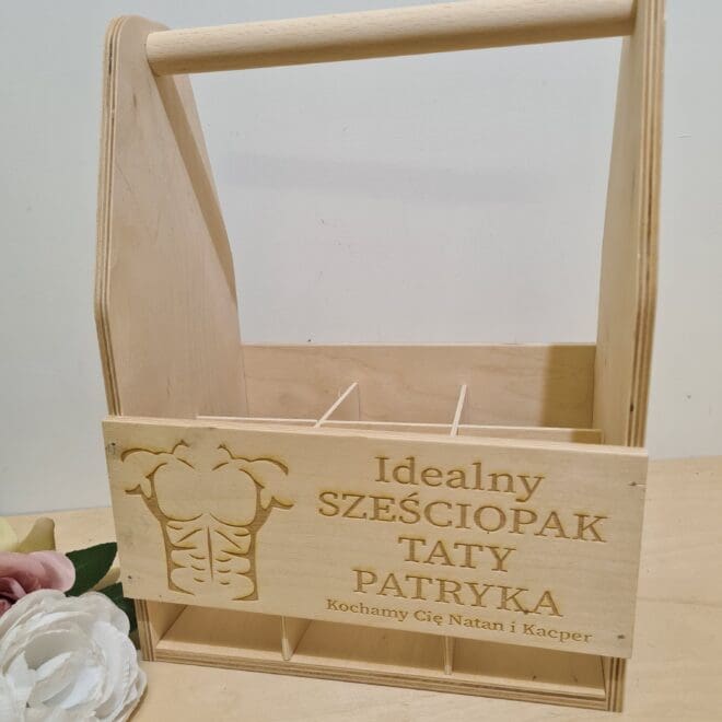 NOSIDEŁKO NA PIWO Z GRAWEREM "SZEŚCIOPAK TATY"