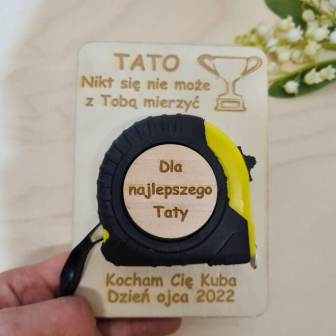 Miarka z personalizowaną tabliczką Prezent na dzień ojca