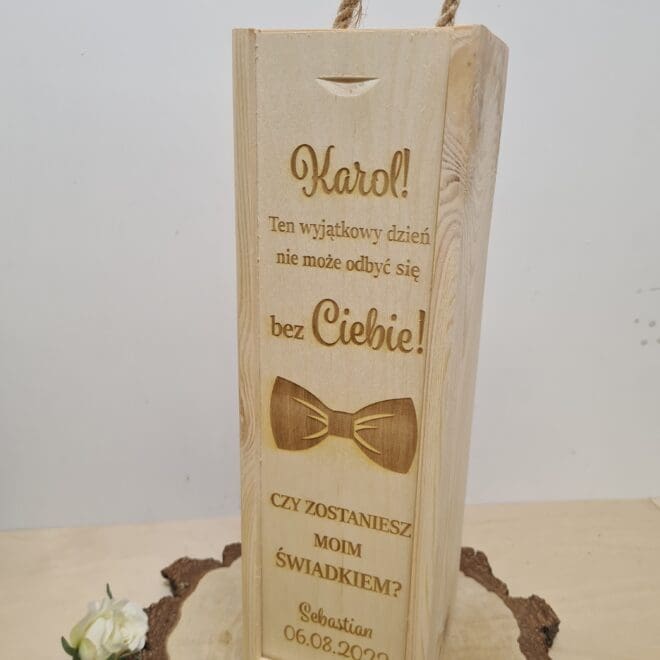 Personalizowana skrzynka na alkohol CZY ZOSTANIESZ MOIM ŚWIADKIEM