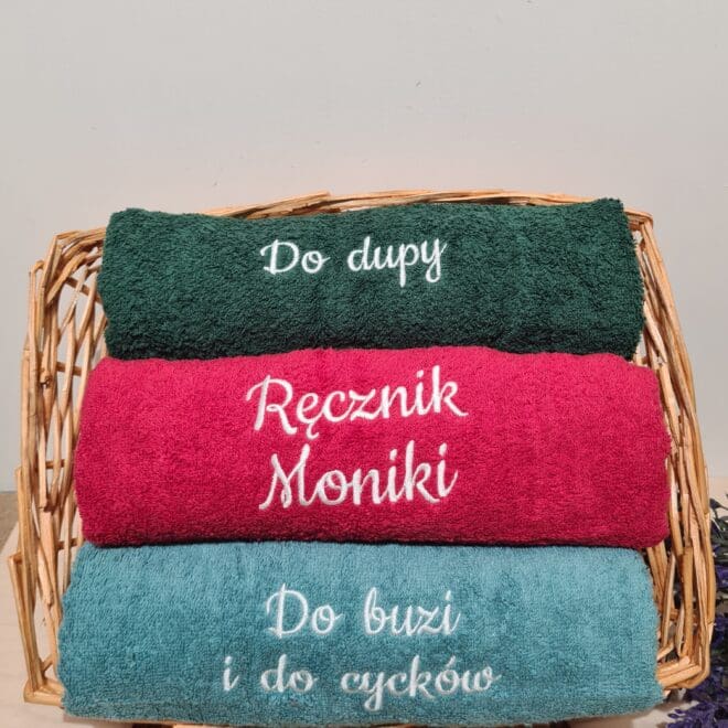 Zestaw trzech ręczników "Do buzi i do cycków, Do dupy, Ręcznik..."