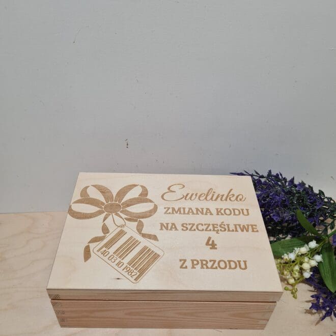 Szkatułka na urodziny "Zmiana kodu na szczęśliwe 3/4/5/6 z przodu"
