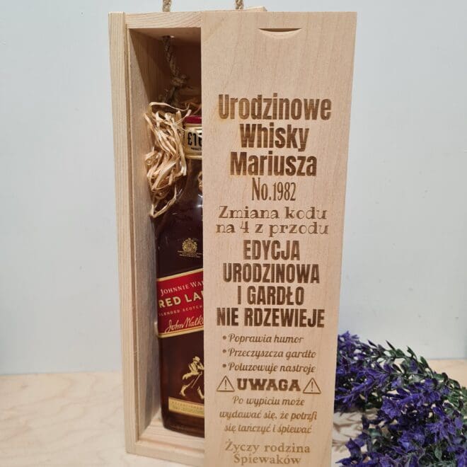 Personalizowana skrzynka na alkohol "Urodzinowe Whisky"