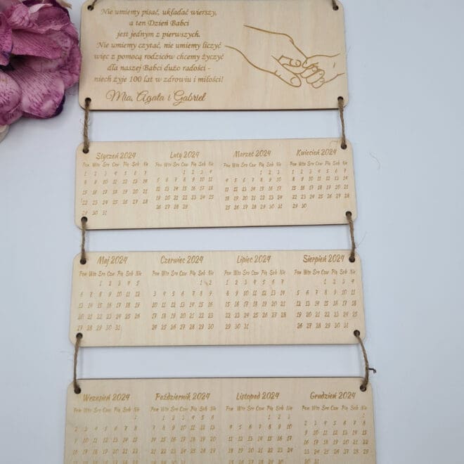 Kalendarz Grawerowany Dla Babci i Dziadka "Złączone dłonie"