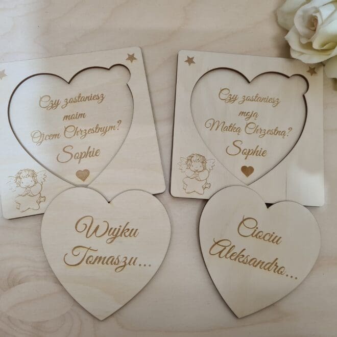 PROŚBA o bycie Chrzestnym CIOCIU CZY ZOSTANIESZ MOJĄ MATKĄ CHRZESTNĄ SERCE