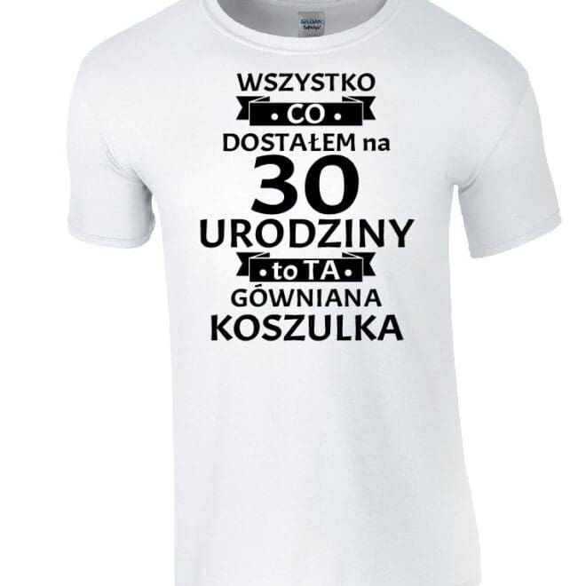 Koszulka męska z nadrukiem na urodziny - Wszystko co dostałem na urodziny