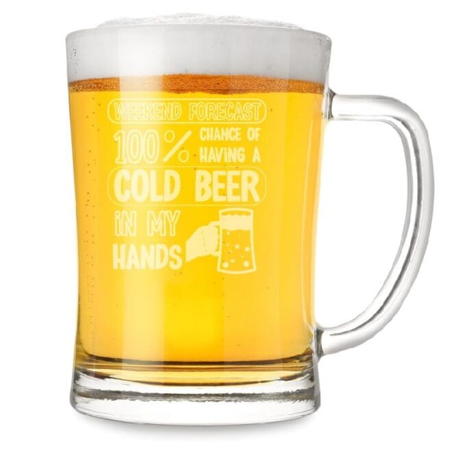 Kufel z grawerem "Weekend Forecast"