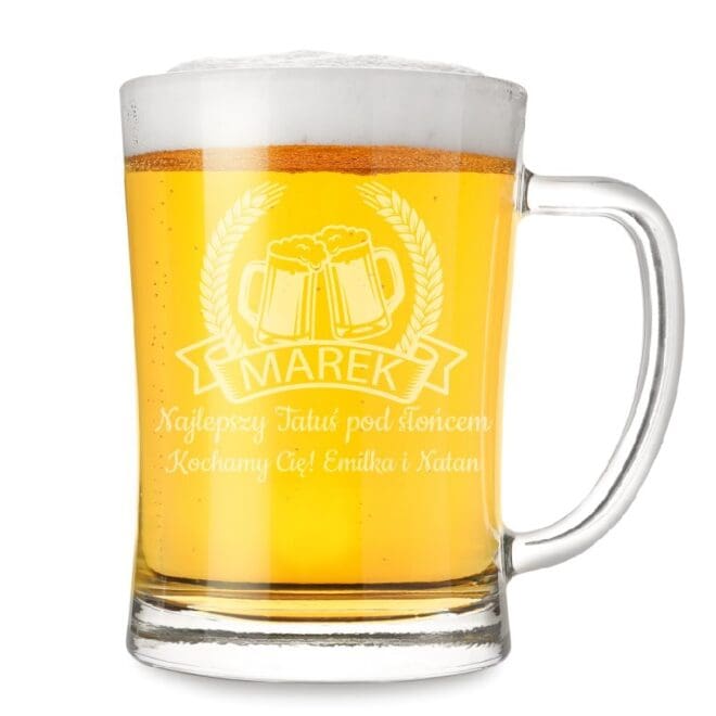 Kufel z grawerem do piwa dla taty "Najlepszy Tatuś pod słońcem"