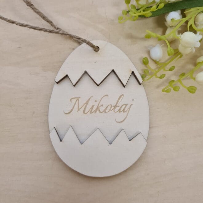 Zawieszka z imieniem na koszyczek "Jajko"