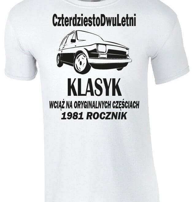 Koszulka męska z nadrukiem na urodziny - KLASYK