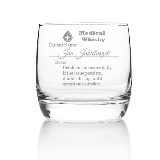 Personalizowana szklanka do whisky "Medical Whisky" W jezyku angielskim