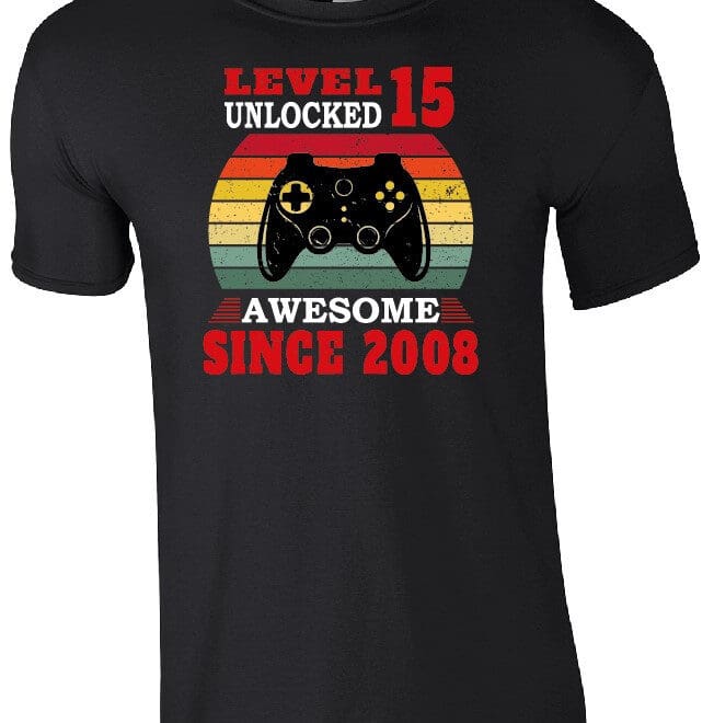 Koszulka męska z nadrukiem na urodziny - Level unlocked