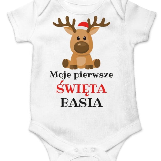 Moje pierwsze święta - body niemowlęce z drukiem - Renifer