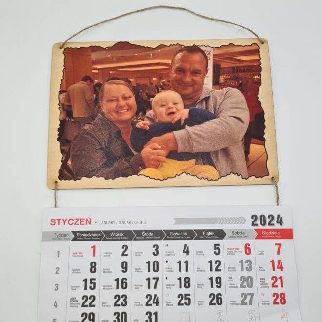 Kalendarz Drewniany ze zdjęciem nowy rok 2025